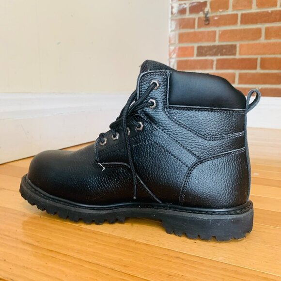 BRAND NEW MENS DICKIES BLACK LEATHER WATERPROOF SHOES SAFETY STEEL TOE CAP BOOTS - Picture 5 of 9